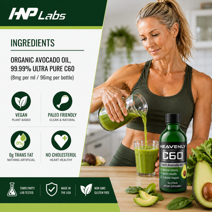 Heavenly C60 Avocado Oil Drops – Organic Antioxidant Wellness Formula