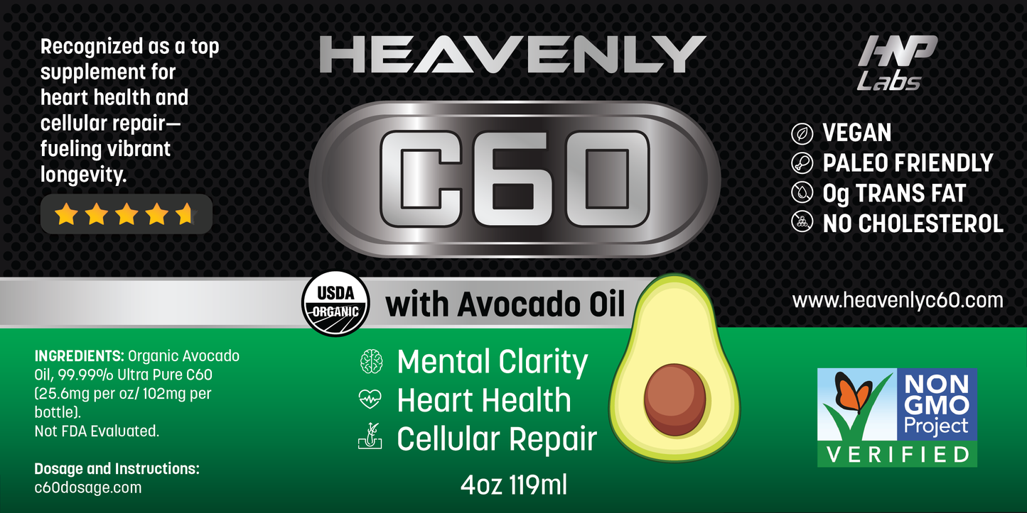 Heavenly C60 in Avocado Oil – Premium Quality Blend