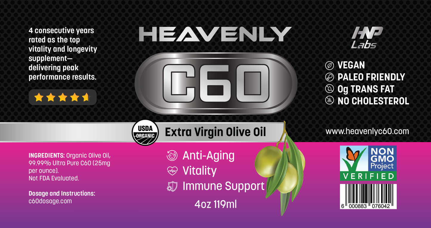 C60 Oil 6-Pack: Olive Oil, Avocado Oil & MCT Coconut Oil Combo The Ultimate Antioxidant Trio for Energy, Vitality & Longevity