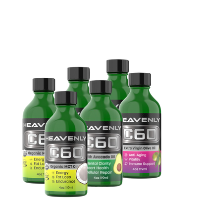 C60 Oil 6-Pack: Olive Oil, Avocado Oil & MCT Coconut Oil Combo The Ultimate Antioxidant Trio for Energy, Vitality & Longevity